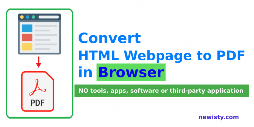 How to convert HTML webpage to PDF without using any third party tools, using browser