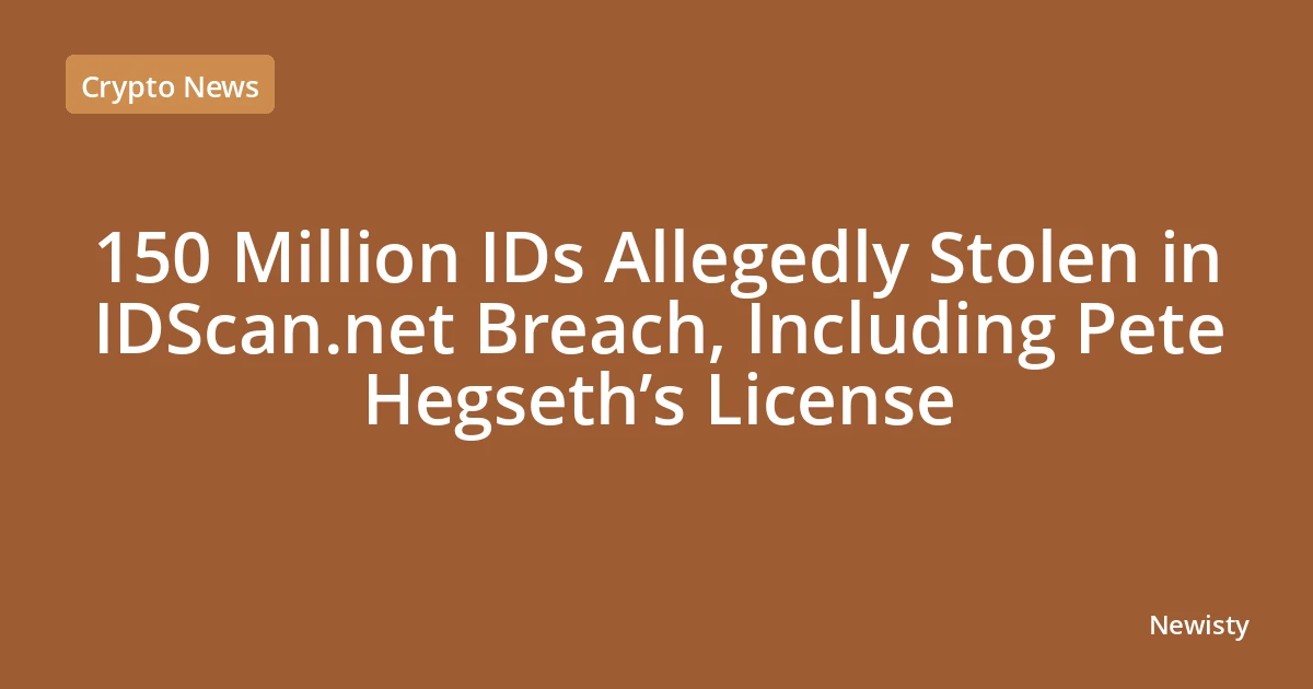 150 Million IDs Allegedly Stolen in IDScan.net Breach, Including Pete Hegseth’s License