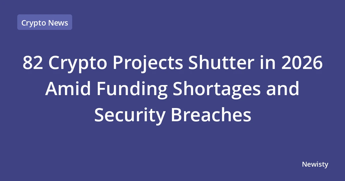 82 Crypto Projects Shutter in 2026 Amid Funding Shortages and Security Breaches