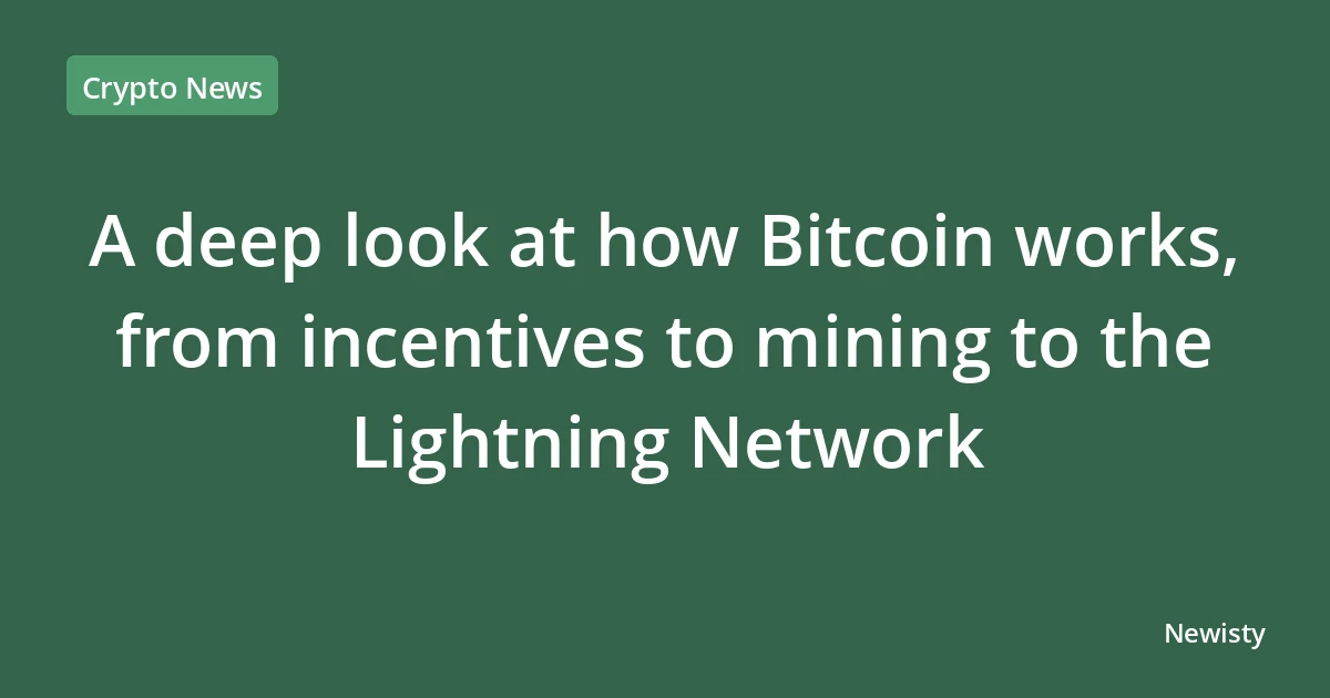 A deep look at how Bitcoin works, from incentives to mining to the Lightning Network