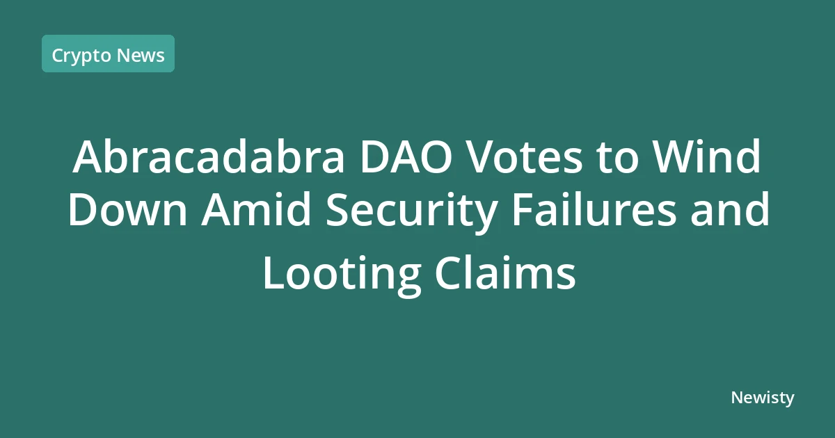 Abracadabra DAO Votes to Wind Down Amid Security Failures and Looting Claims