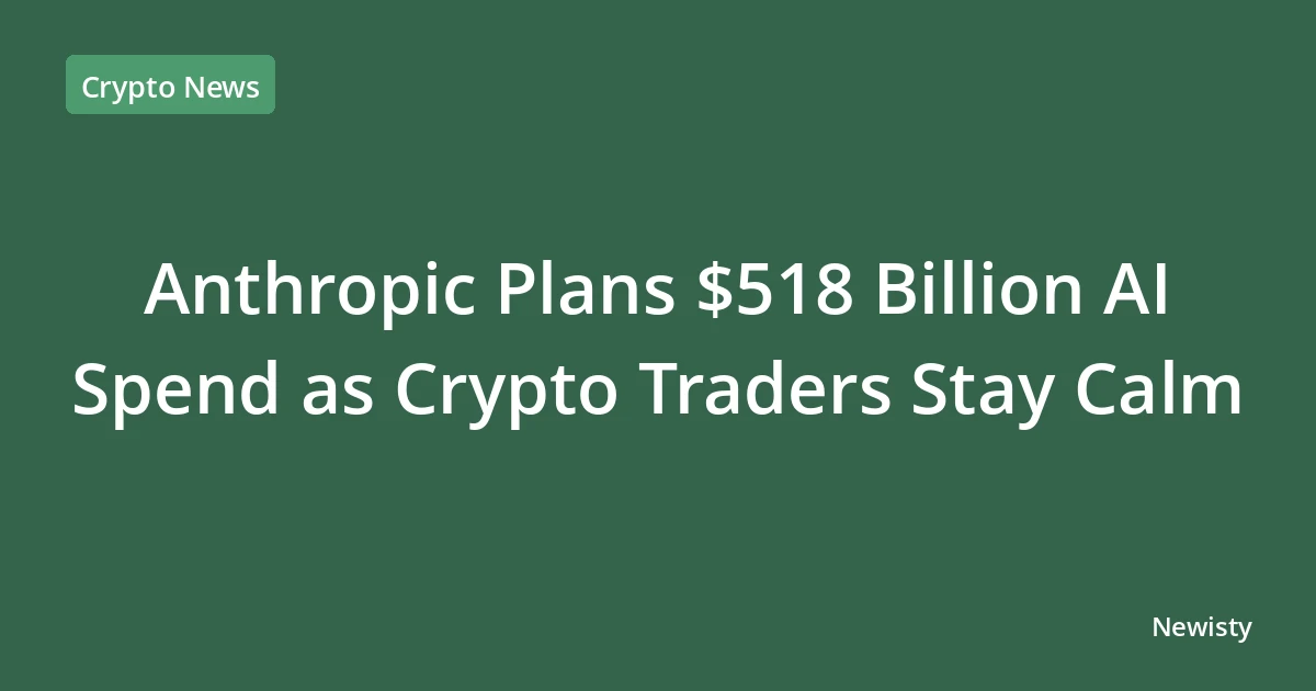 Anthropic Plans $518 Billion AI Spend as Crypto Traders Stay Calm