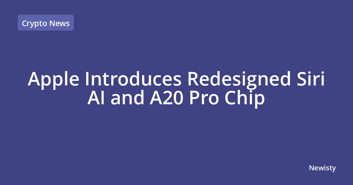 Apple Introduces Redesigned Siri AI and A20 Pro Chip