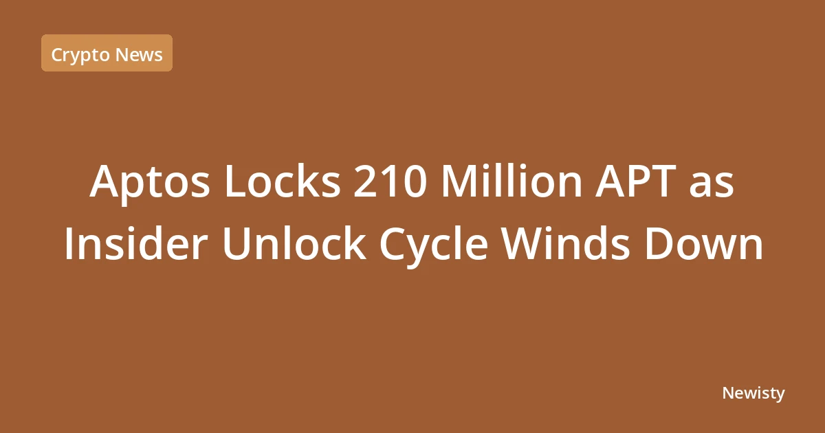 Aptos Locks 210 Million APT as Insider Unlock Cycle Winds Down