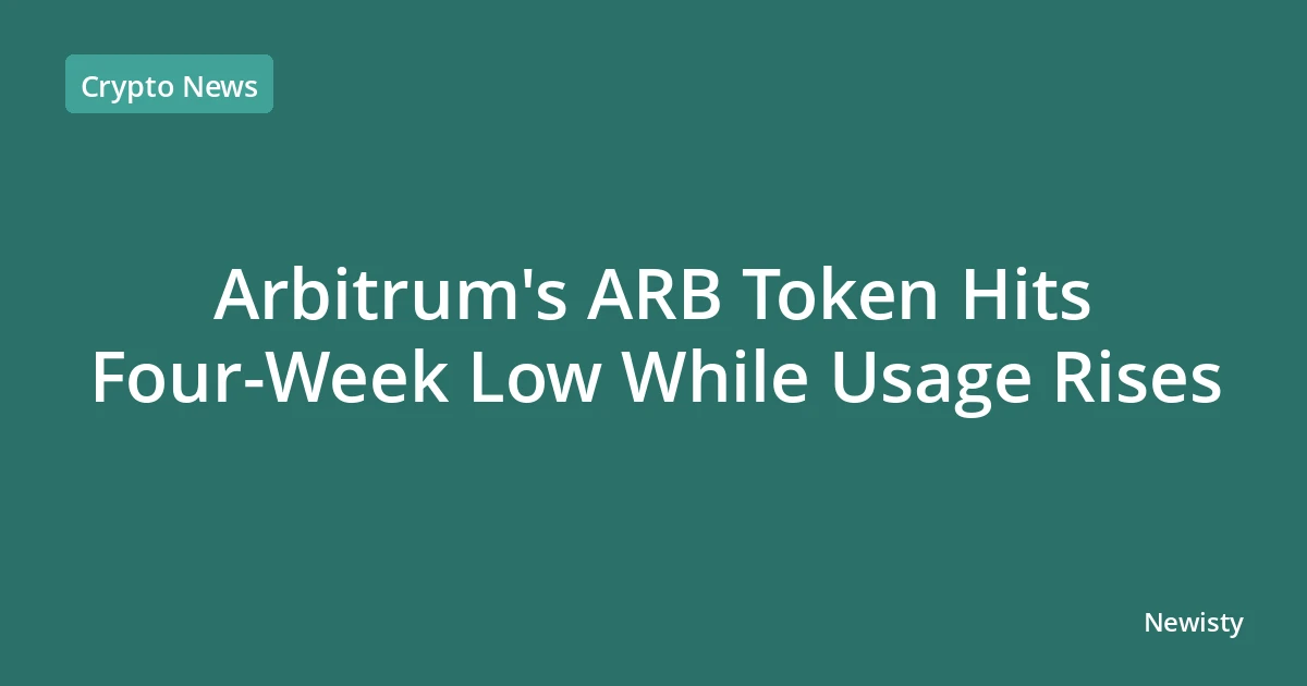 Arbitrum's ARB Token Hits Four-Week Low While Usage Rises
