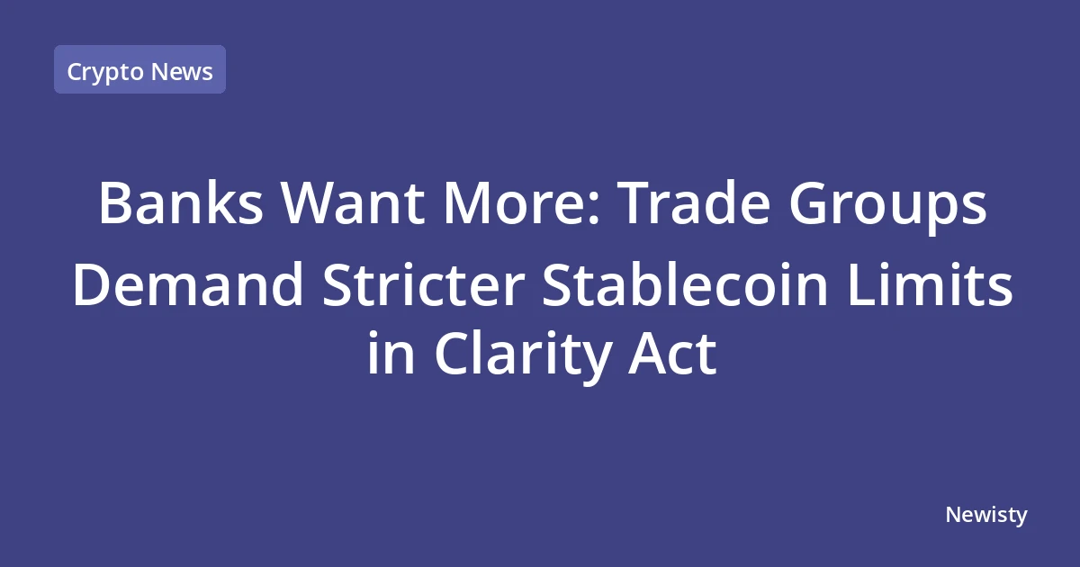Banks Want More: Trade Groups Demand Stricter Stablecoin Limits in Clarity Act