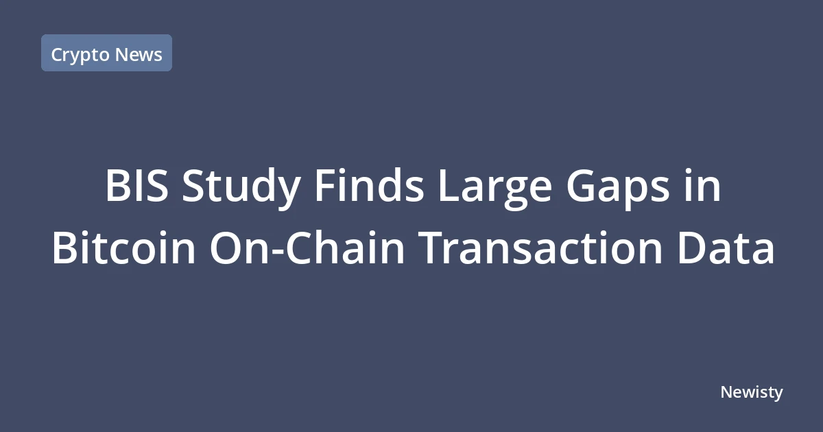 BIS Study Finds Large Gaps in Bitcoin On-Chain Transaction Data