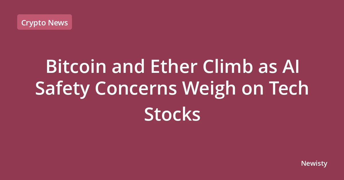 Bitcoin and Ether Climb as AI Safety Concerns Weigh on Tech Stocks