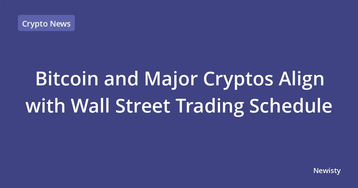 Bitcoin and Major Cryptos Align with Wall Street Trading Schedule