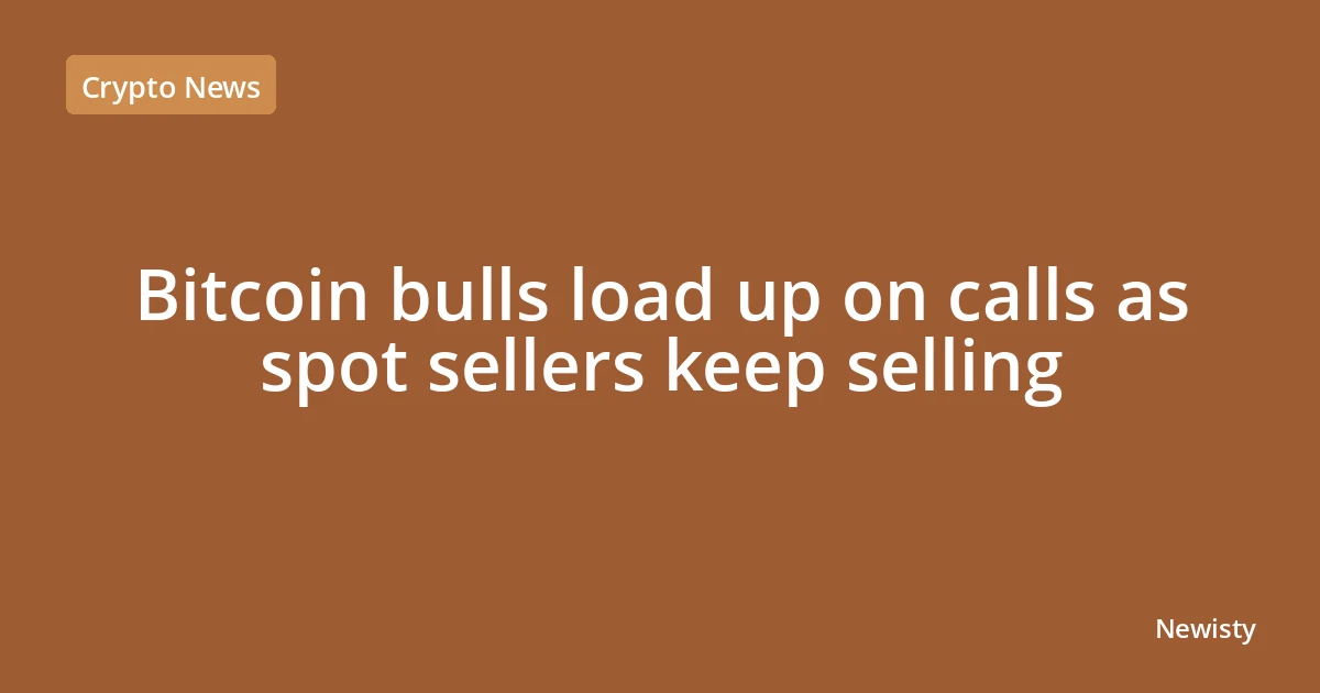 Bitcoin bulls load up on calls as spot sellers keep selling