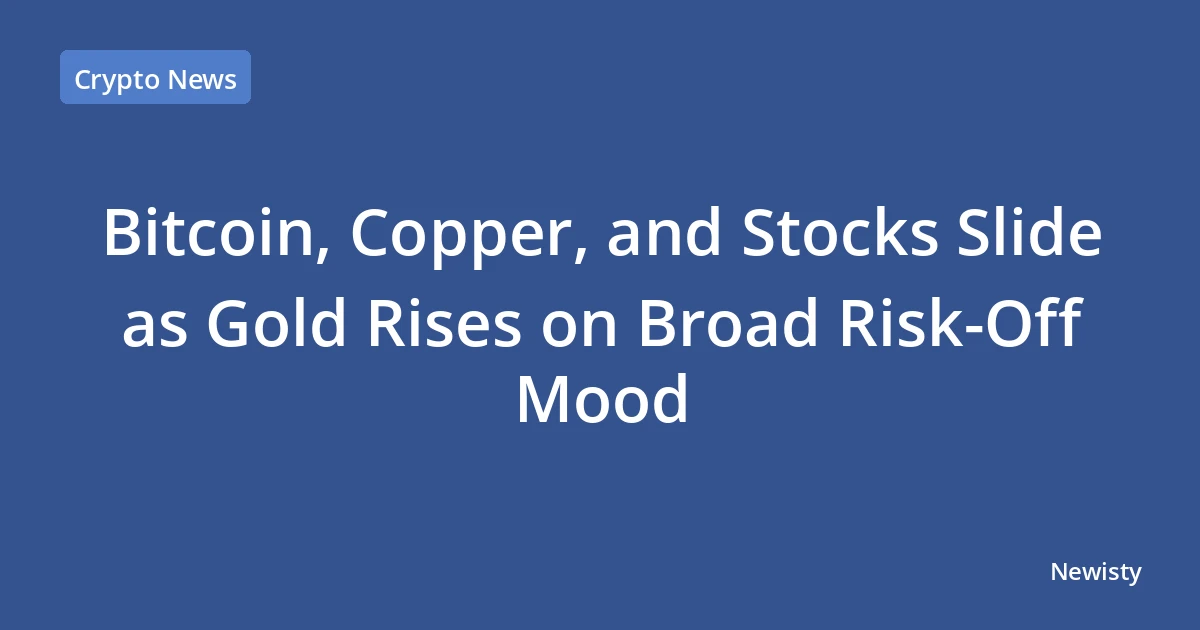 Bitcoin, Copper, and Stocks Slide as Gold Rises on Broad Risk-Off Mood