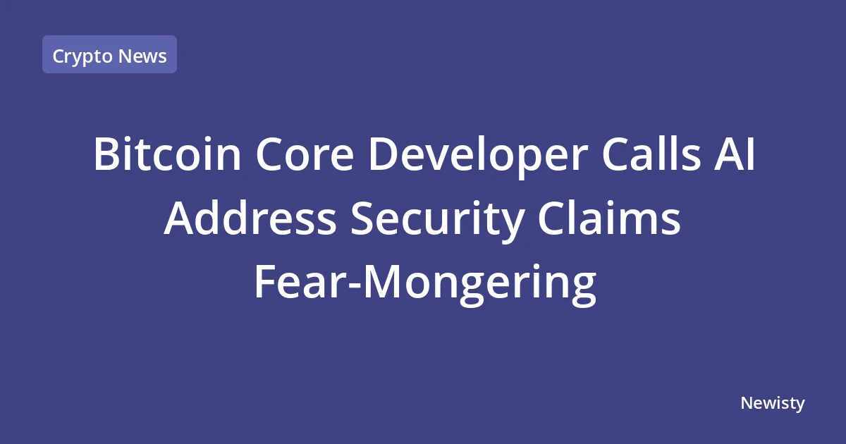 Bitcoin Core Developer Calls AI Address Security Claims Fear-Mongering