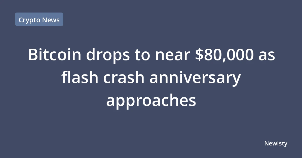 Bitcoin drops to near $80,000 as flash crash anniversary approaches