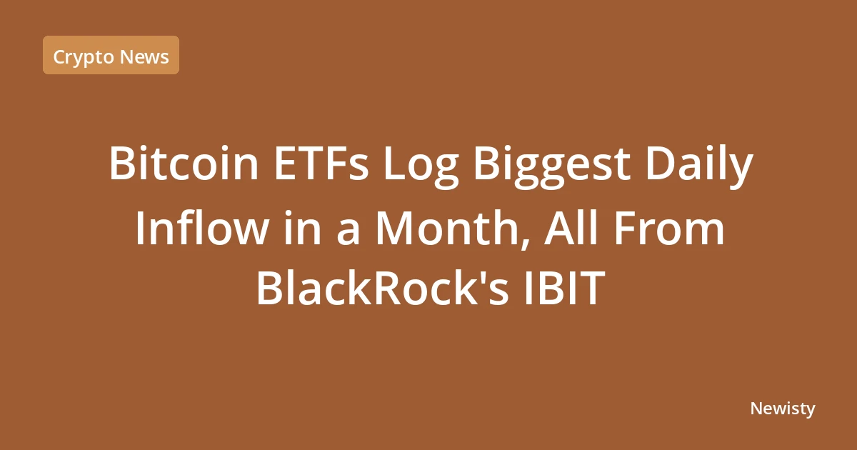 Bitcoin ETFs Log Biggest Daily Inflow in a Month, All From BlackRock's IBIT