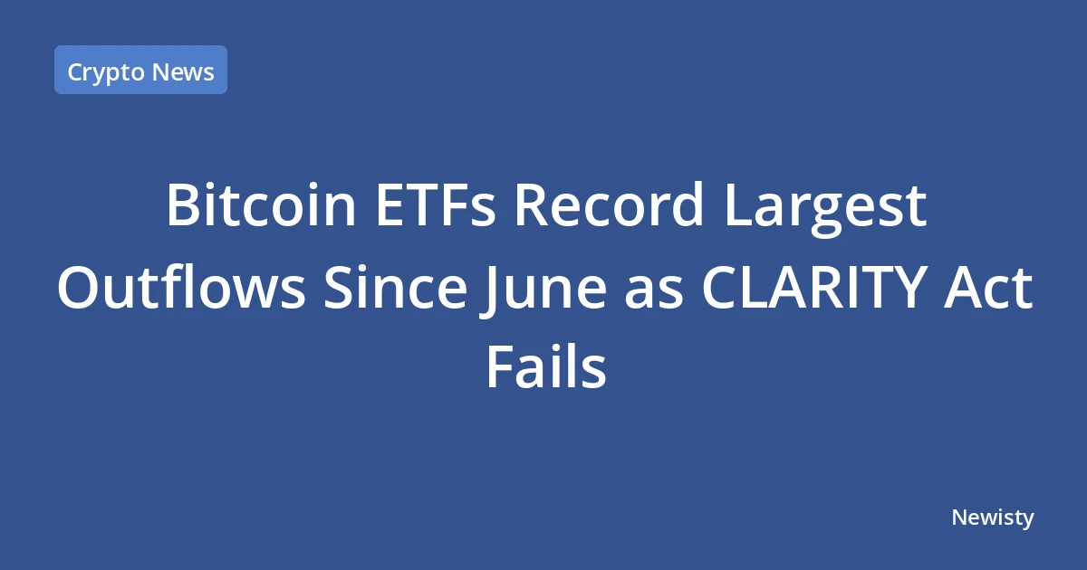 Bitcoin ETFs Record Largest Outflows Since June as CLARITY Act Fails