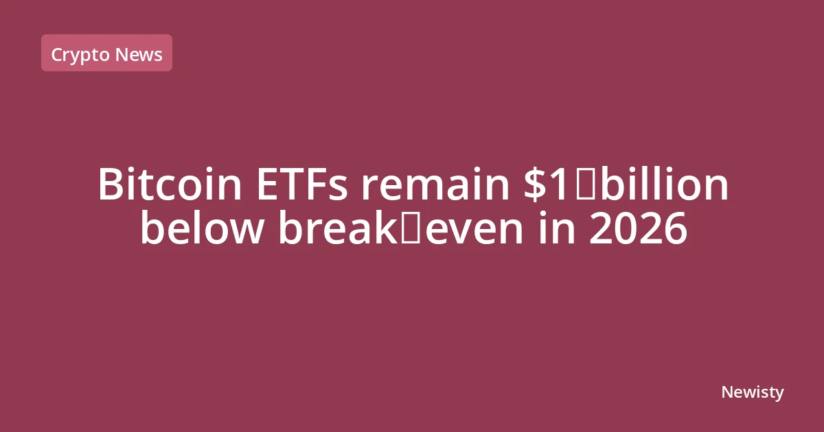 Bitcoin ETFs remain $1 billion below break‑even in 2026