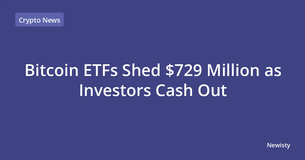 Bitcoin ETFs Shed $729 Million as Investors Cash Out