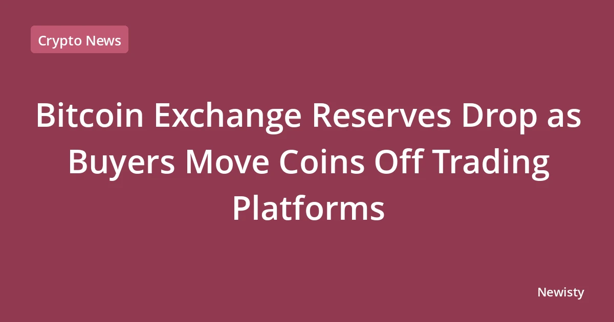 Bitcoin Exchange Reserves Drop as Buyers Move Coins Off Trading Platforms