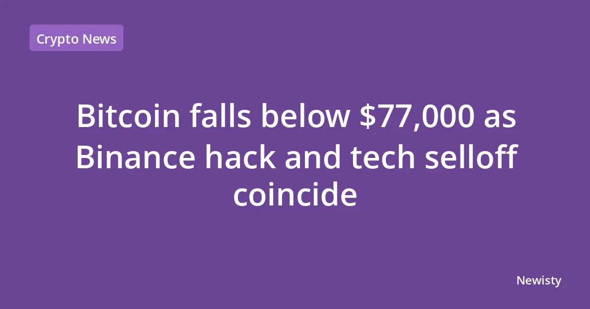 Bitcoin falls below $77,000 as Binance hack and tech selloff coincide