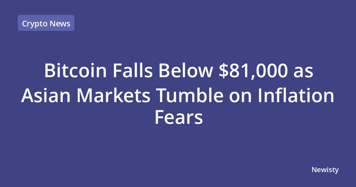 Bitcoin Falls Below $81,000 as Asian Markets Tumble on Inflation Fears