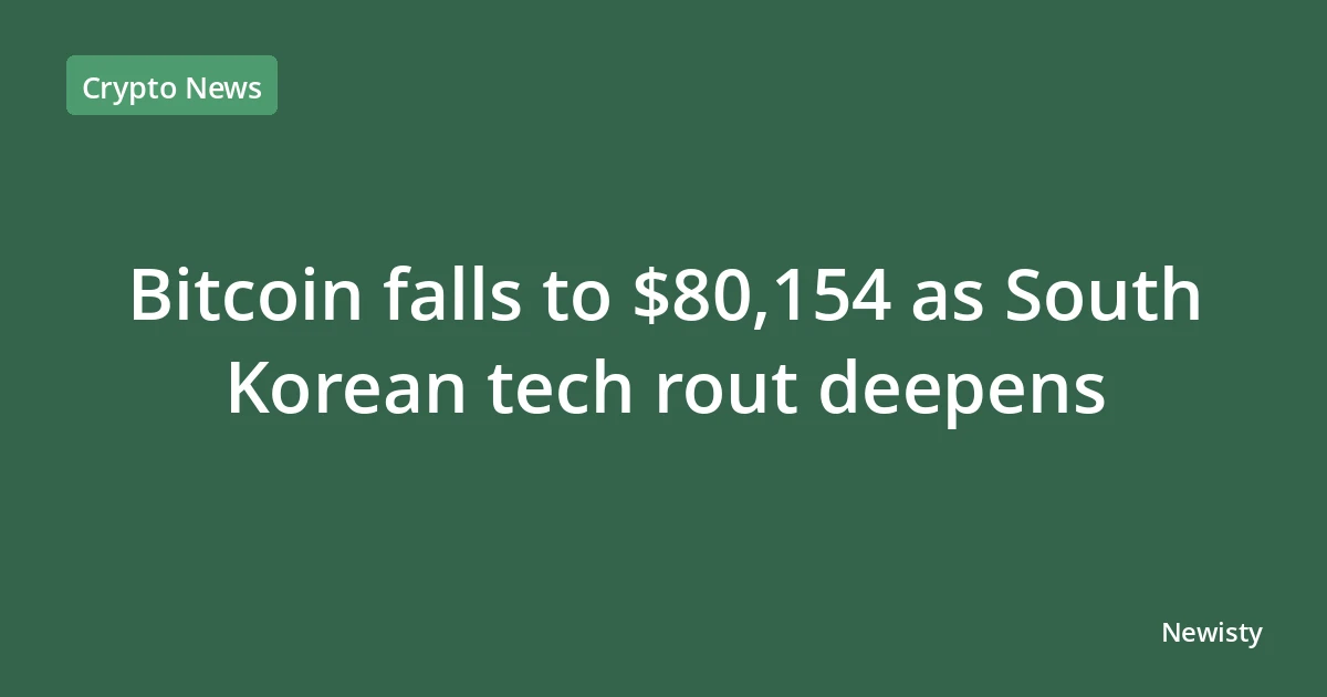 Bitcoin falls to $80,154 as South Korean tech rout deepens