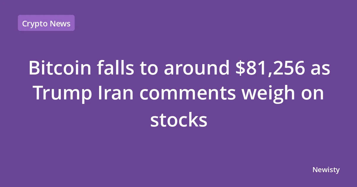 Bitcoin falls to around $81,256 as Trump Iran comments weigh on stocks