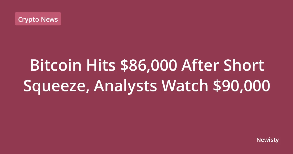 Bitcoin Hits $86,000 After Short Squeeze, Analysts Watch $90,000