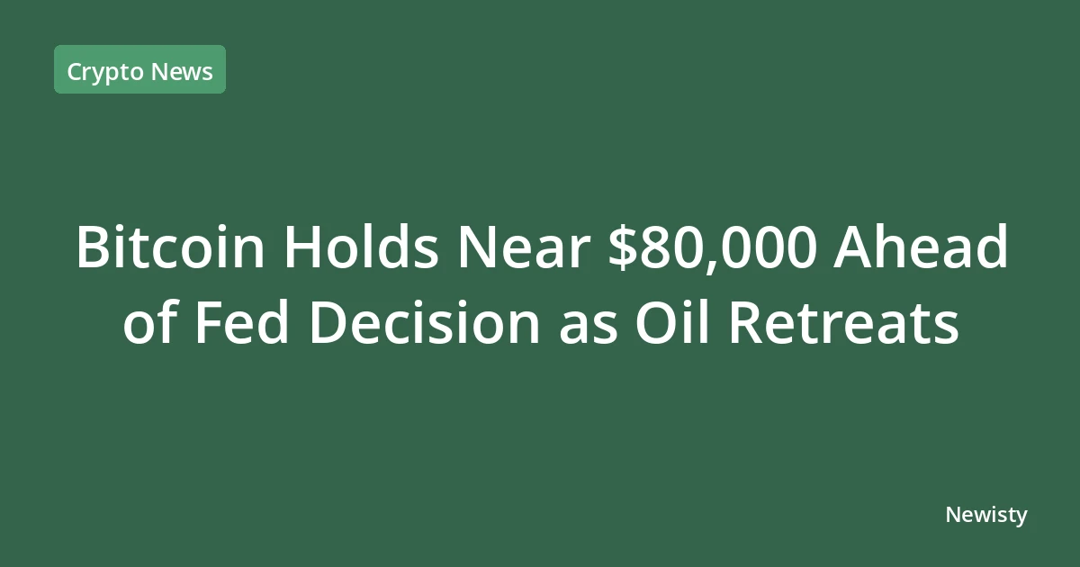 Bitcoin Holds Near $80,000 Ahead of Fed Decision as Oil Retreats
