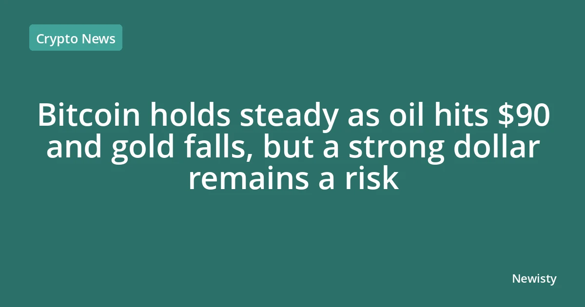 Bitcoin holds steady as oil hits $90 and gold falls, but a strong dollar remains a risk