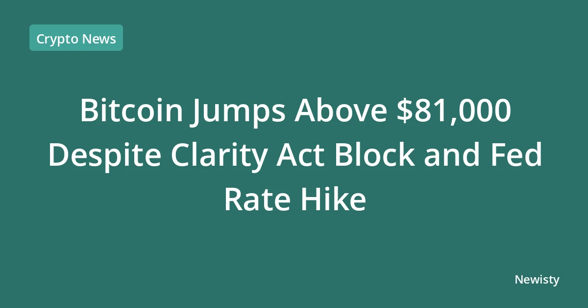 Bitcoin Jumps Above $81,000 Despite Clarity Act Block and Fed Rate Hike