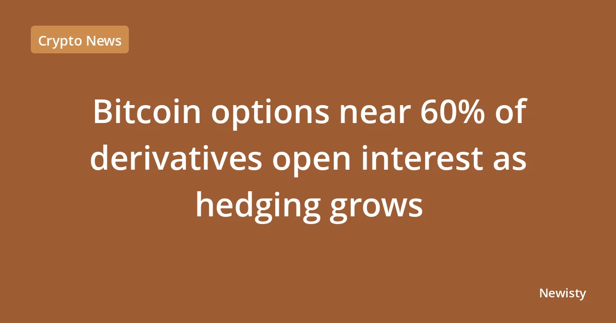 Bitcoin options near 60% of derivatives open interest as hedging grows