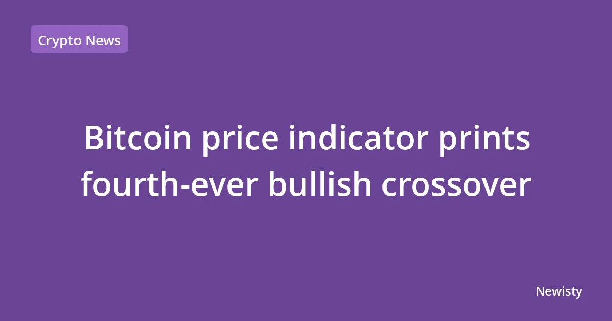 Bitcoin price indicator prints fourth-ever bullish crossover
