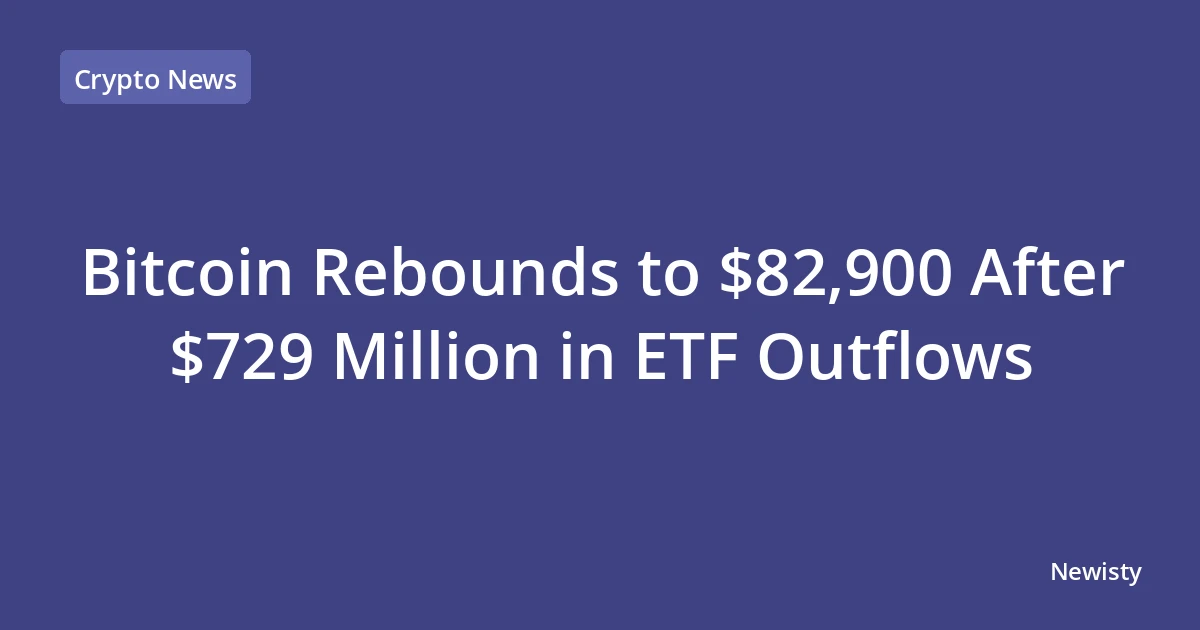 Bitcoin Rebounds to $82,900 After $729 Million in ETF Outflows