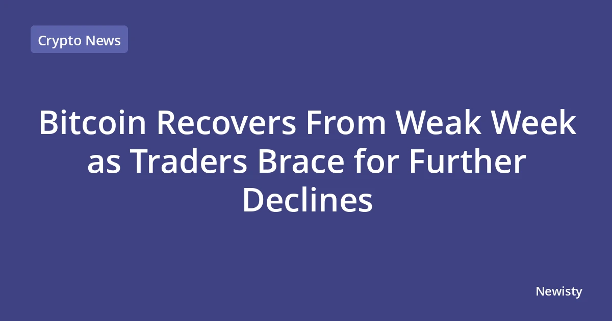 Bitcoin Recovers From Weak Week as Traders Brace for Further Declines