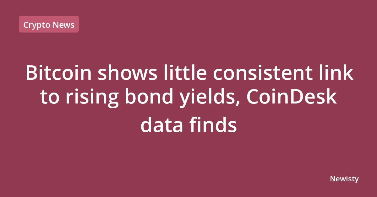 Bitcoin shows little consistent link to rising bond yields, CoinDesk data finds