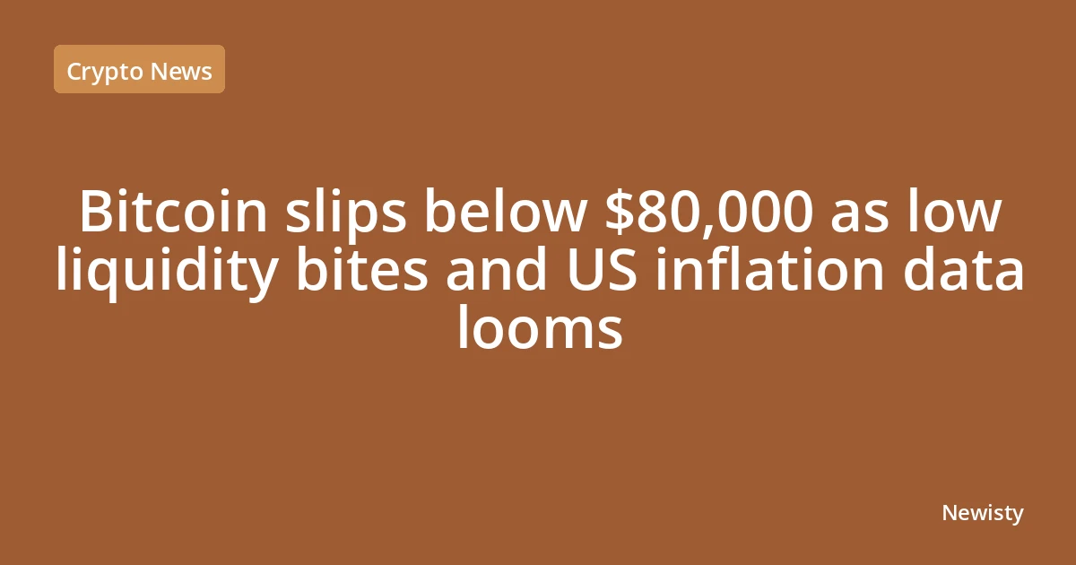 Bitcoin slips below $80,000 as low liquidity bites and US inflation data looms