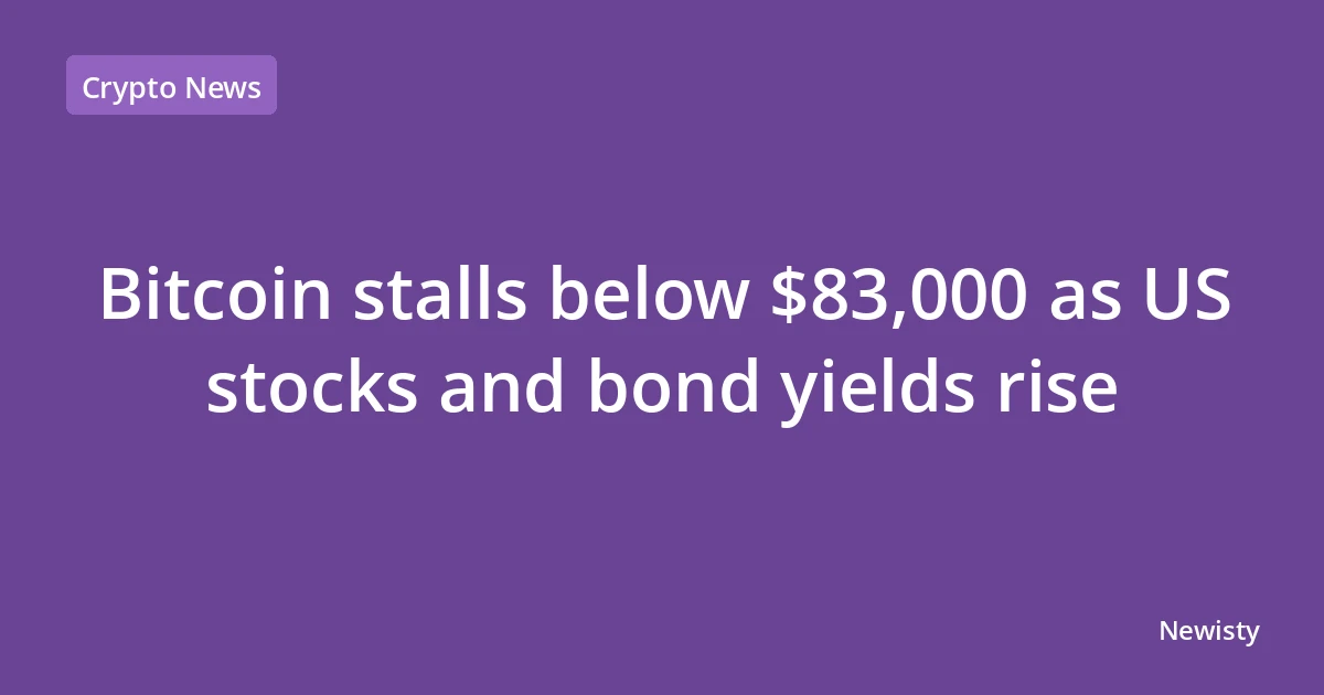 Bitcoin stalls below $83,000 as US stocks and bond yields rise