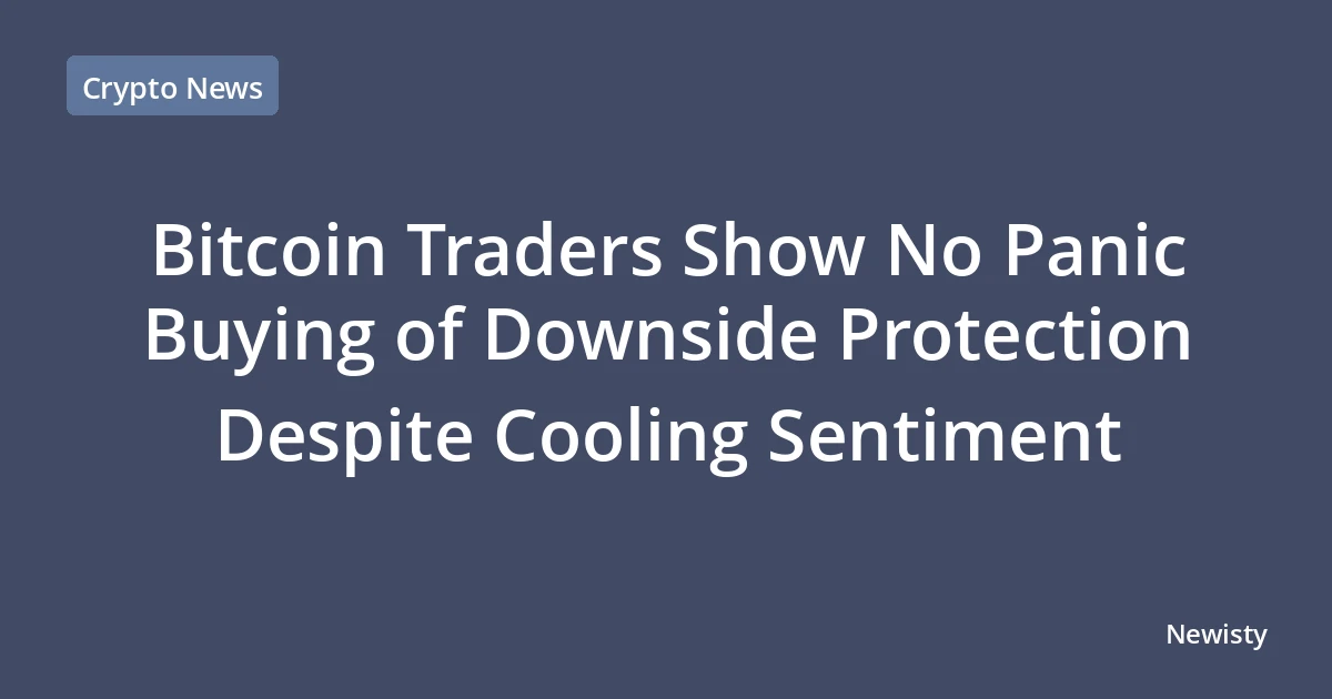 Bitcoin Traders Show No Panic Buying of Downside Protection Despite Cooling Sentiment