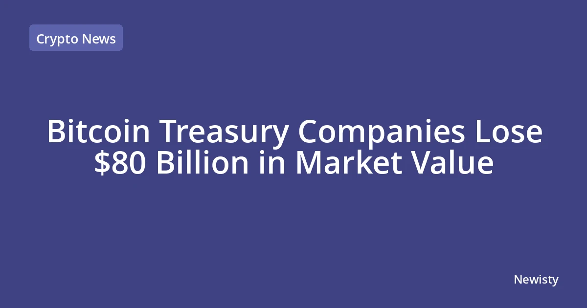 Bitcoin Treasury Companies Lose $80 Billion in Market Value