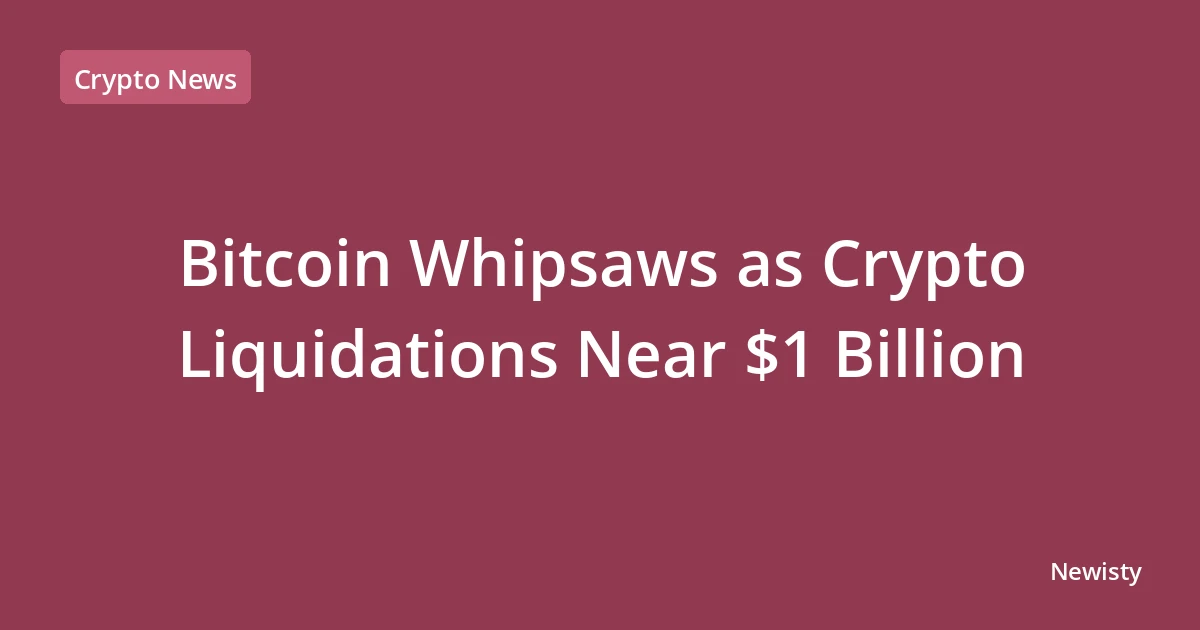 Bitcoin Whipsaws as Crypto Liquidations Near $1 Billion