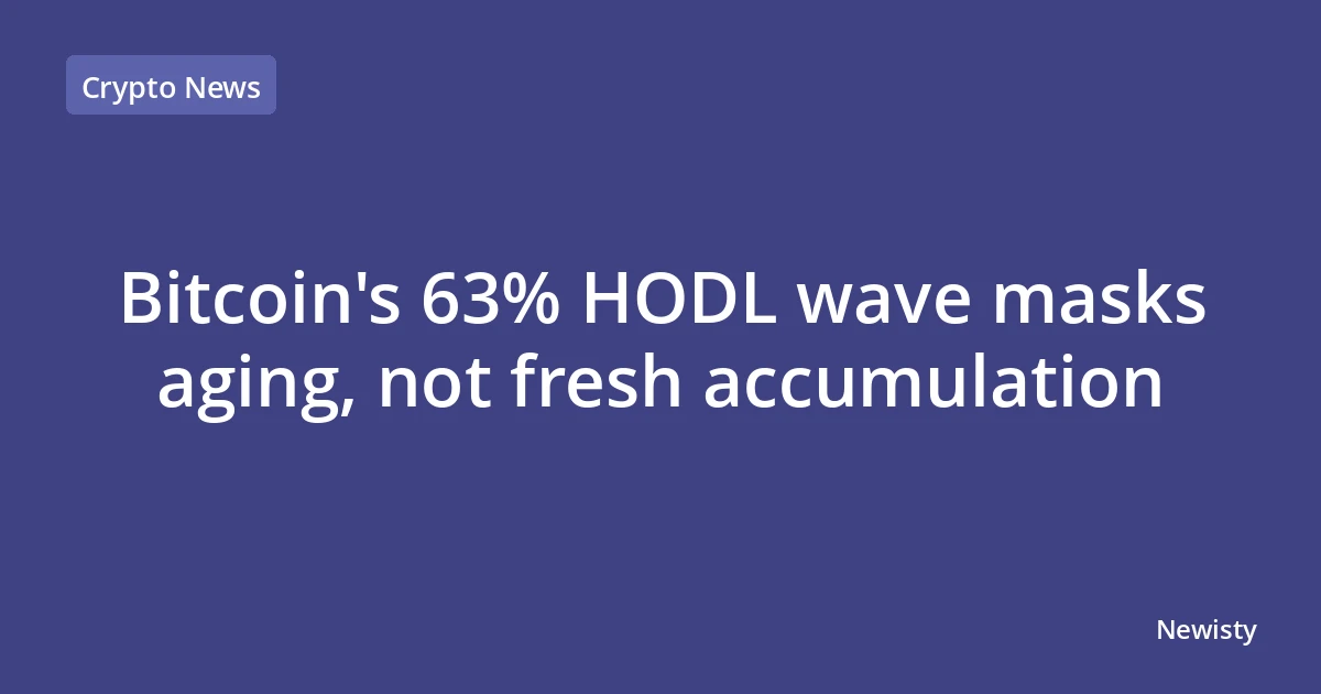 Bitcoin's 63% HODL wave masks aging, not fresh accumulation