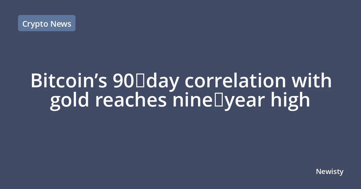 Bitcoin’s 90‑day correlation with gold reaches nine‑year high