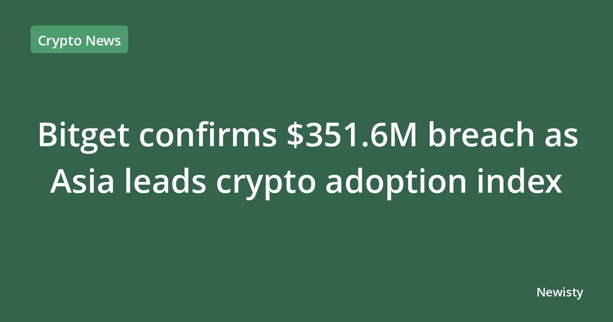 Bitget confirms $351.6M breach as Asia leads crypto adoption index