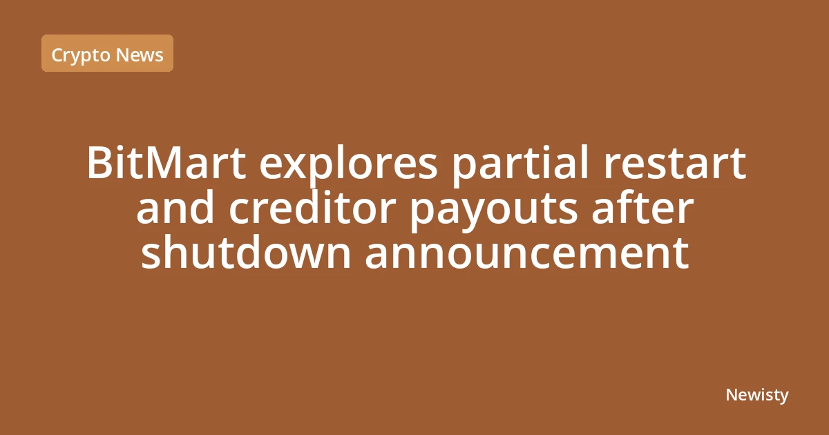 BitMart explores partial restart and creditor payouts after shutdown announcement