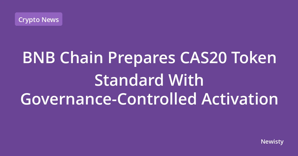 BNB Chain Prepares CAS20 Token Standard With Governance-Controlled Activation