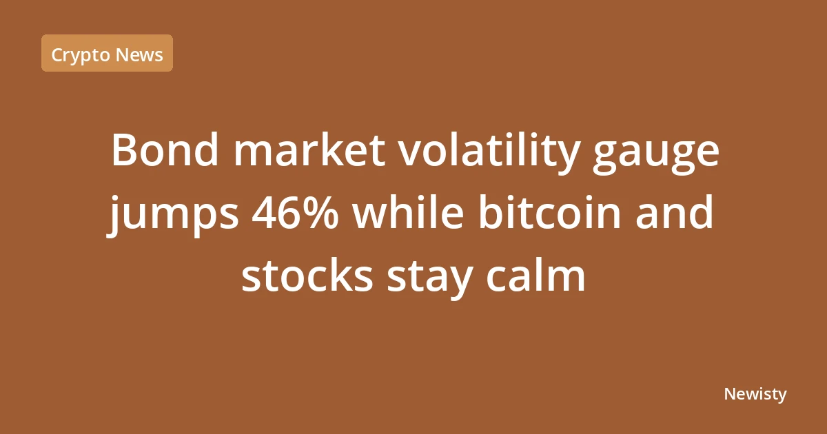 Bond market volatility gauge jumps 46% while bitcoin and stocks stay calm