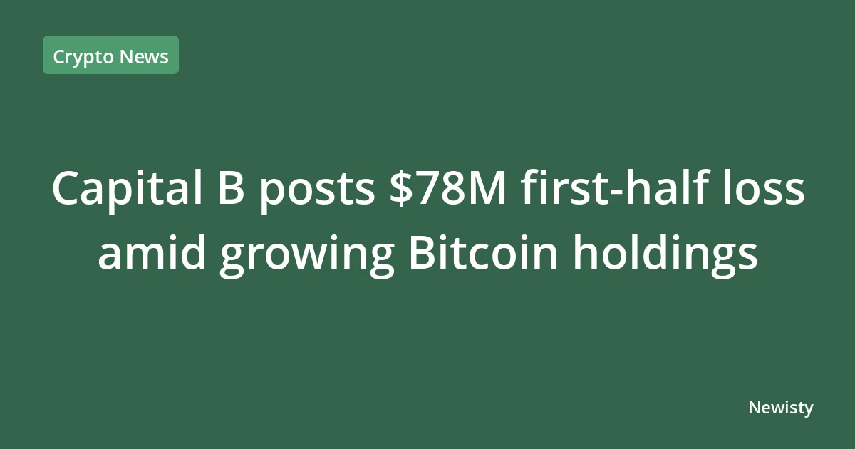 Capital B posts $78M first-half loss amid growing Bitcoin holdings