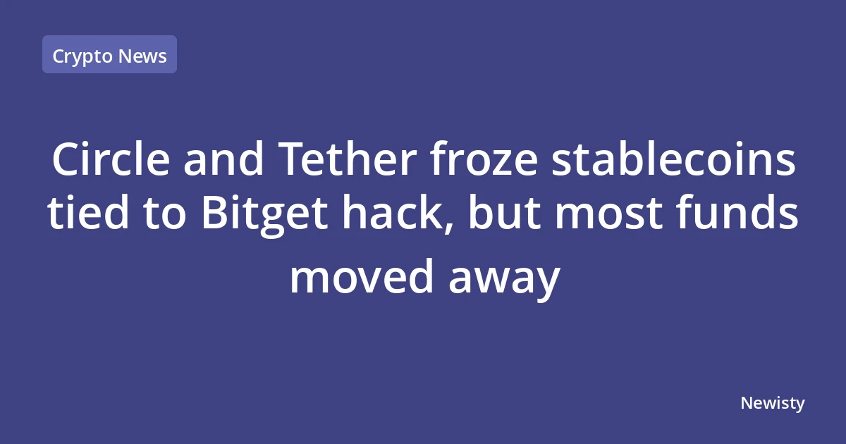 Circle and Tether froze stablecoins tied to Bitget hack, but most funds moved away