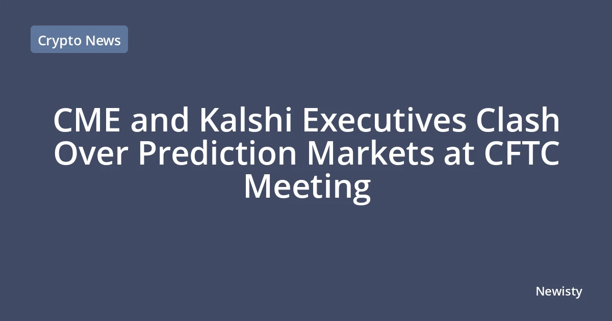 CME and Kalshi Executives Clash Over Prediction Markets at CFTC Meeting