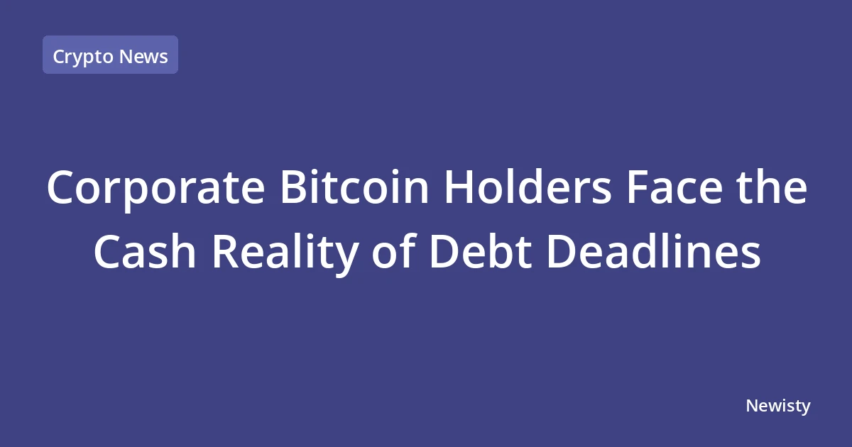 Corporate Bitcoin Holders Face the Cash Reality of Debt Deadlines